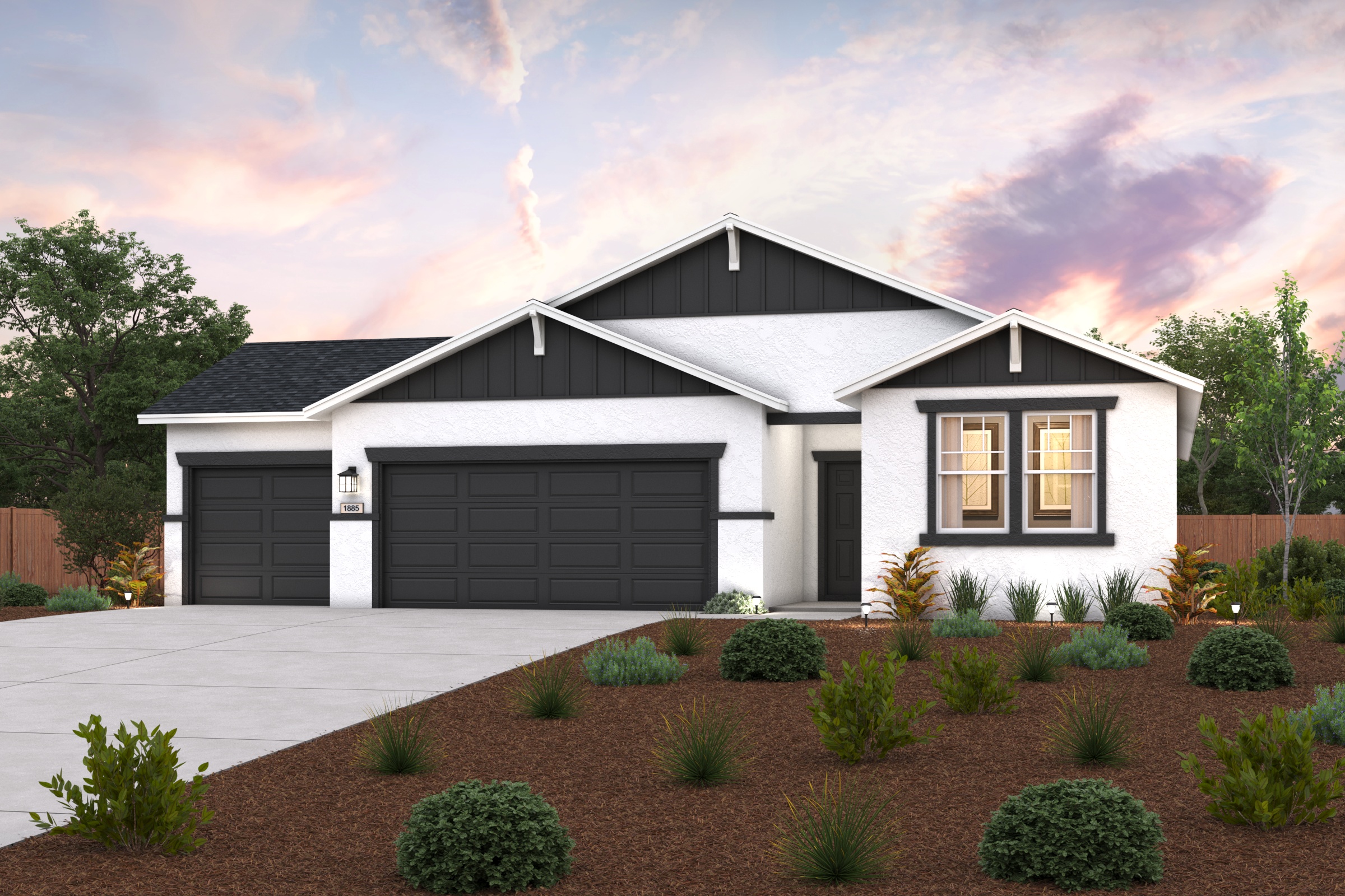 A house with a garage.