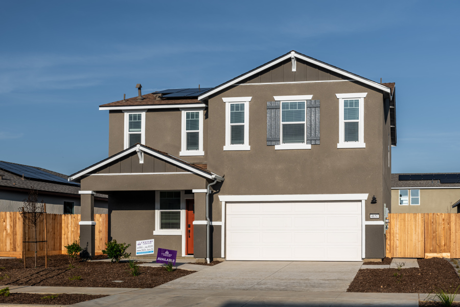A house with a garage.