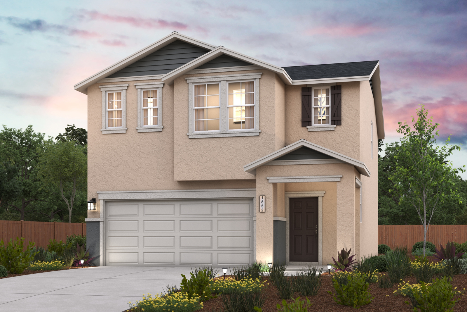 A house with a garage.