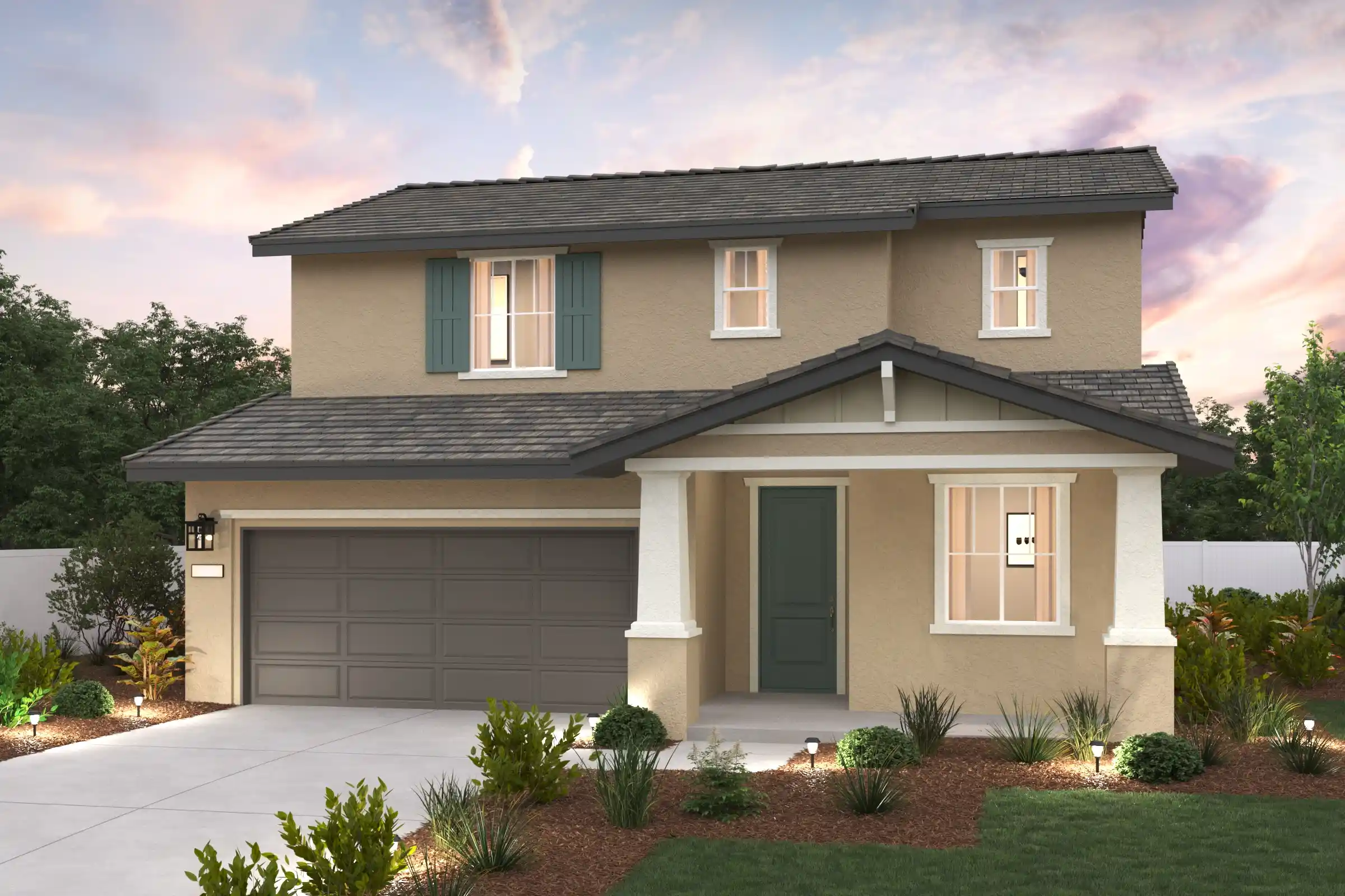 A house with a garage.