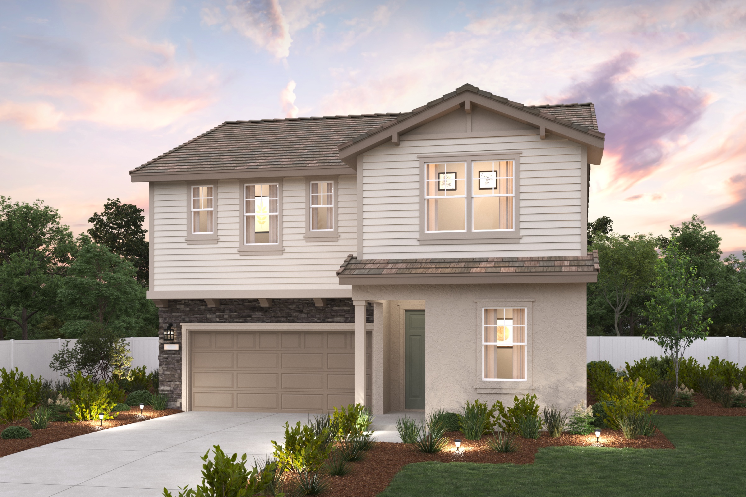 A house with a garage.