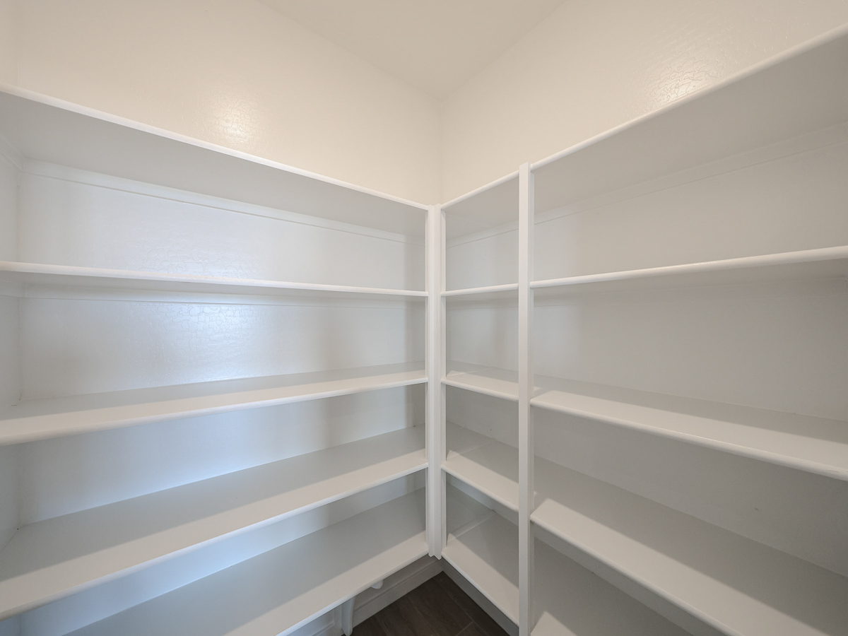 A white shelf with white shelves.