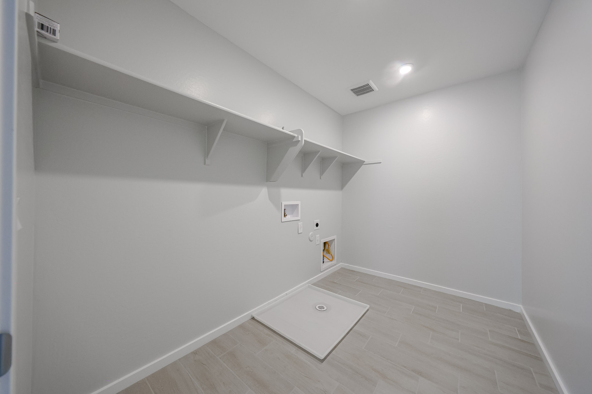 A room with white walls.