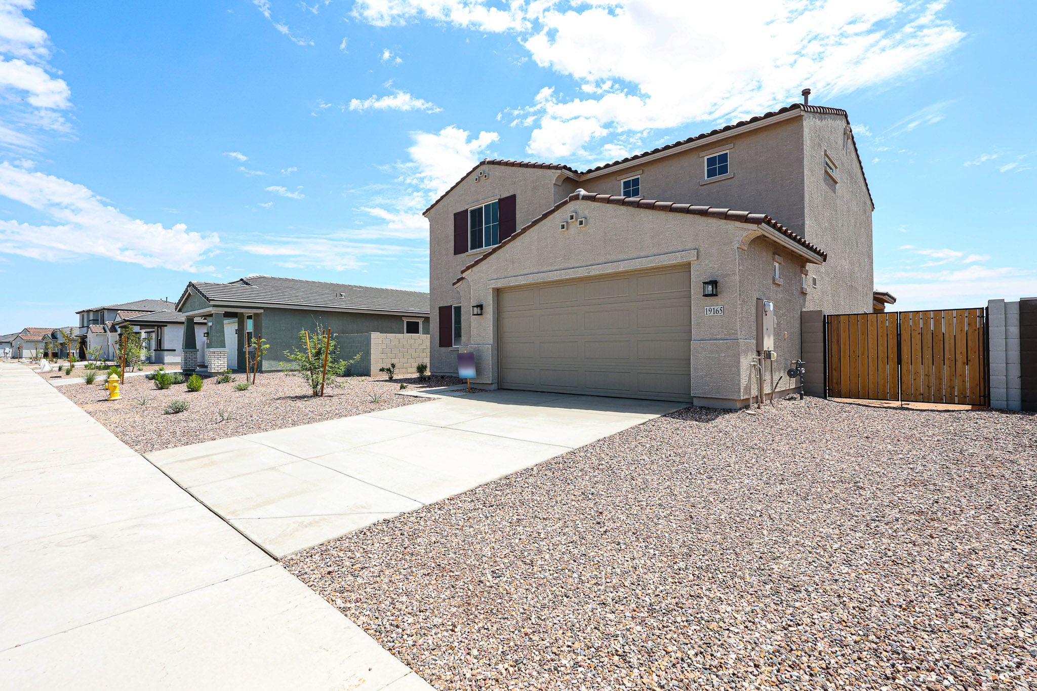A building with a garage.
