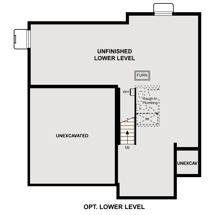 Diagram. Powell Floorplan, Basement Option