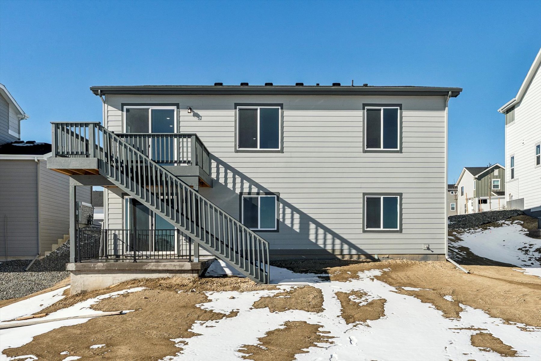 A house with a deck.