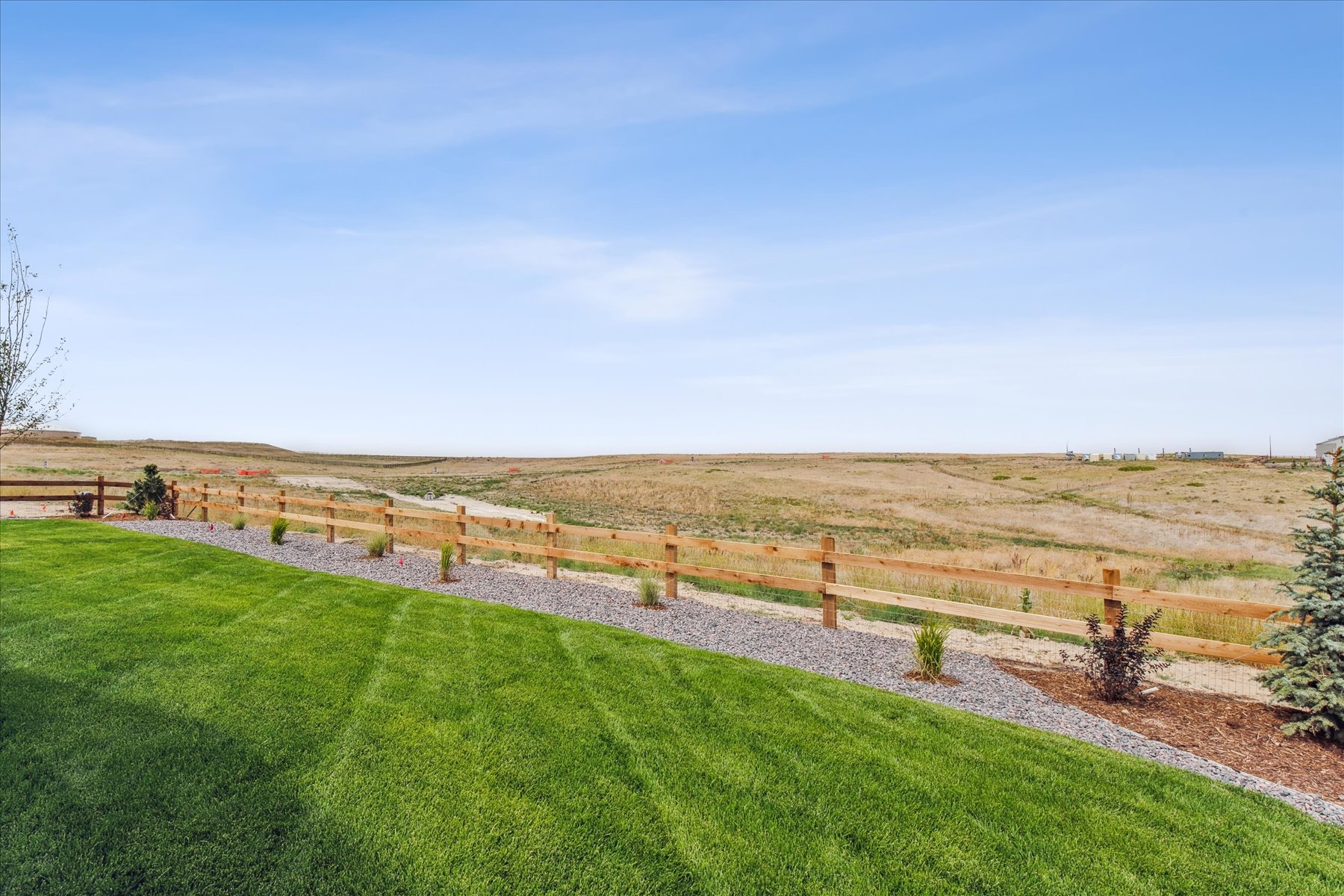 A field of grass and a fence.