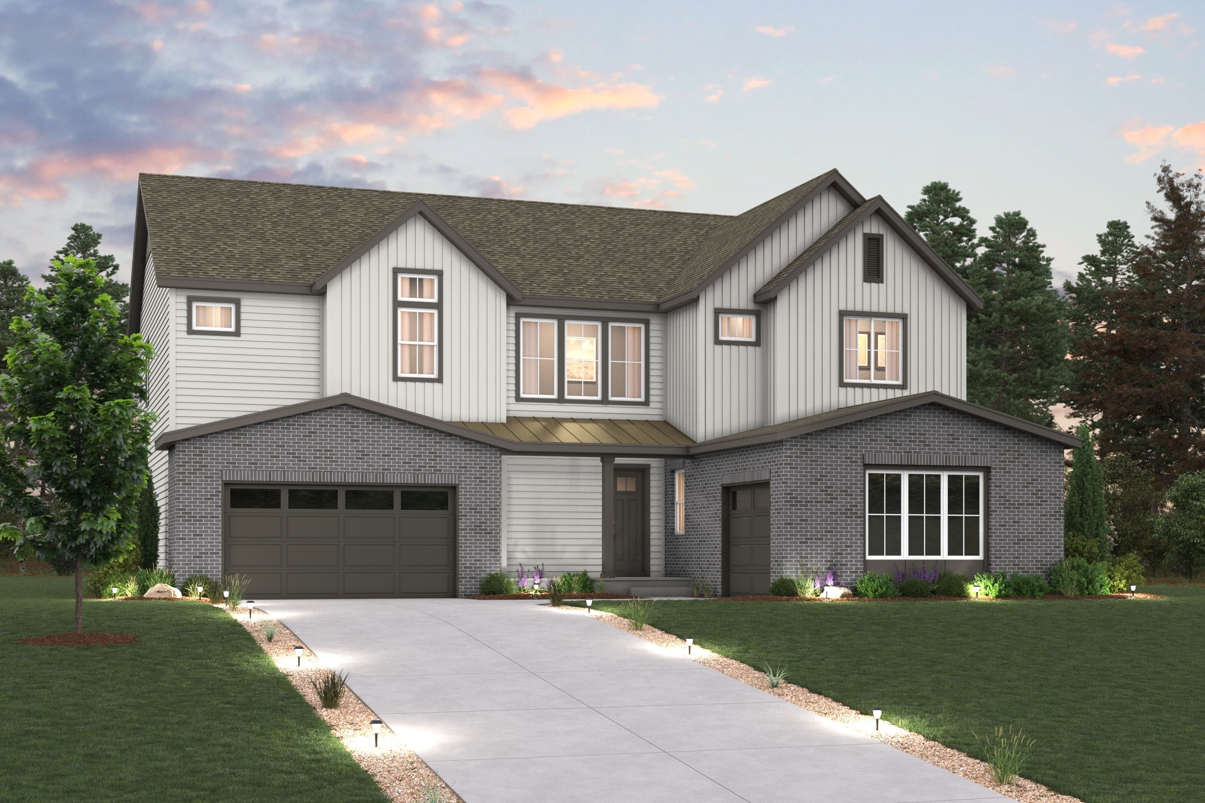 A house with a driveway.