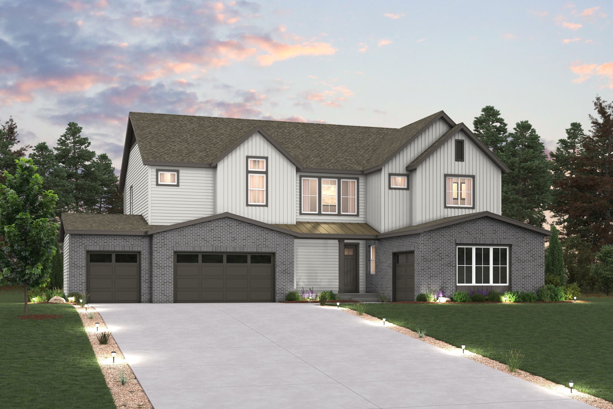 A house with a driveway.