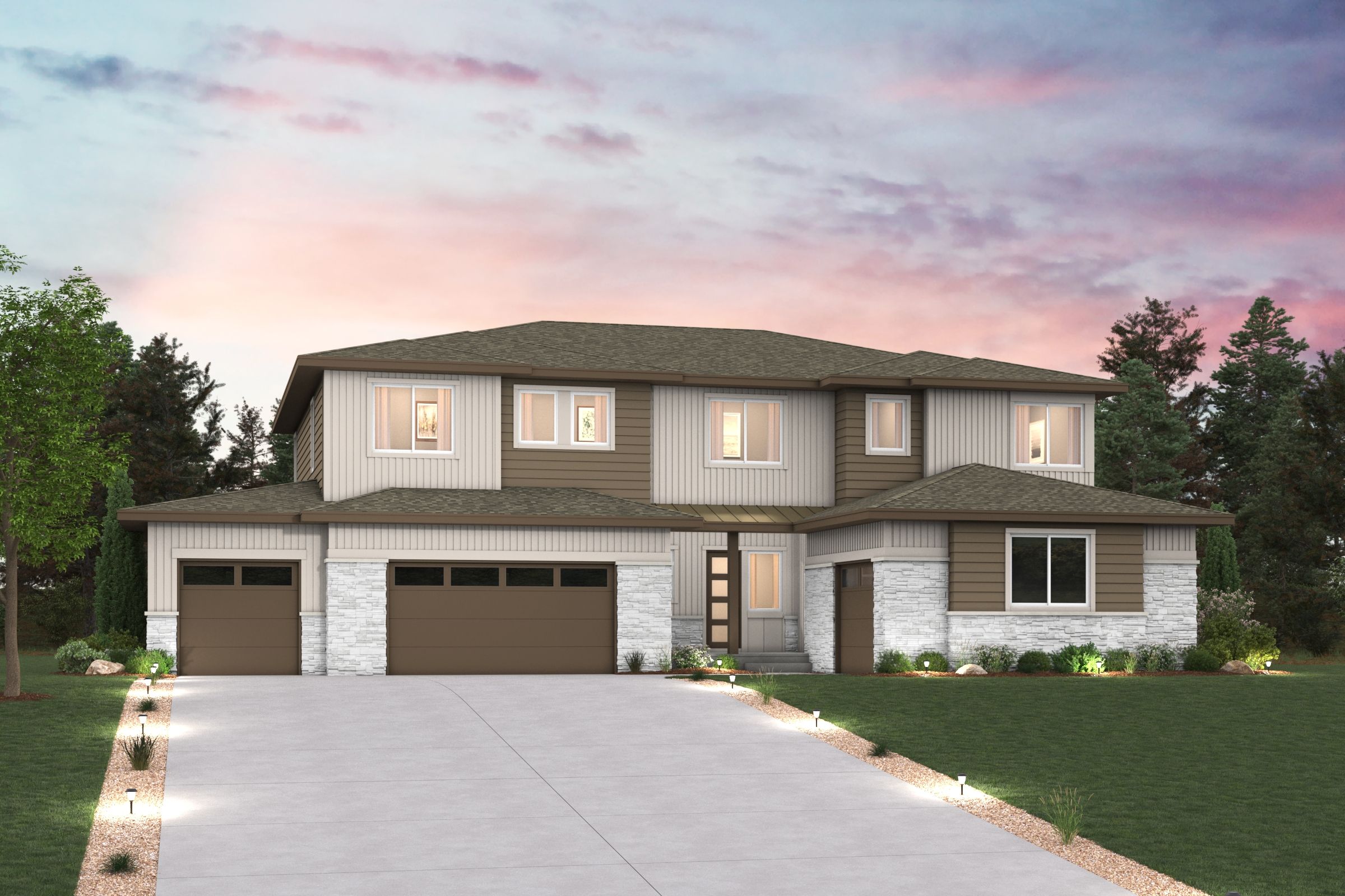 A house with a driveway.