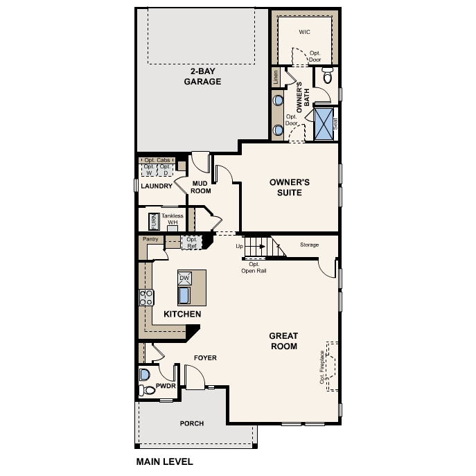 Diagram, engineering drawing. Madison Floorplan, Main Level