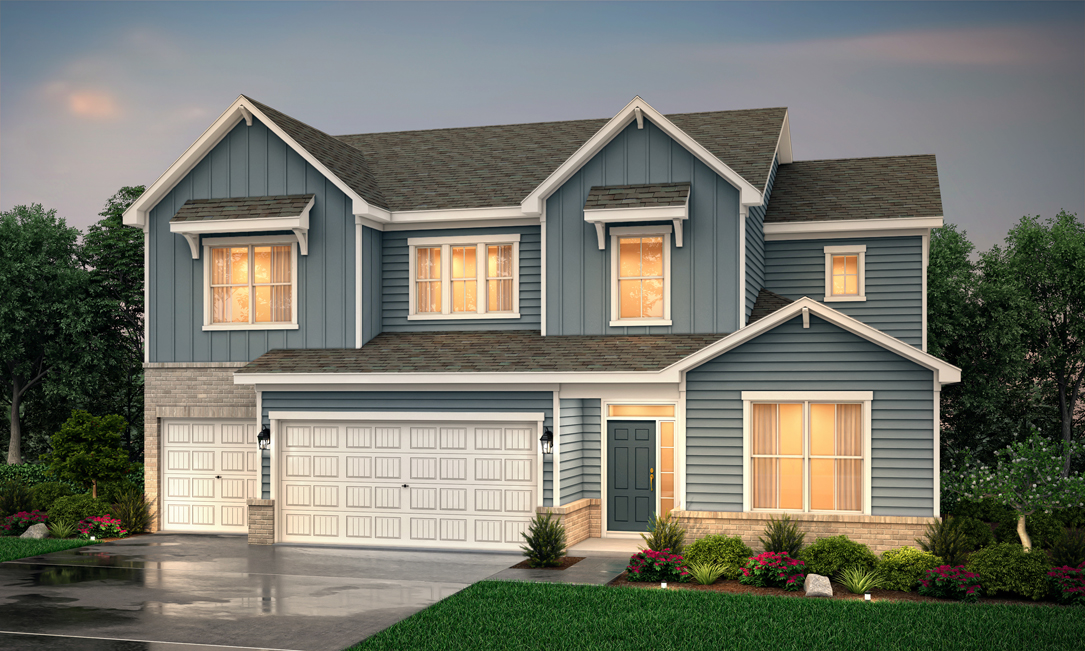 A house with a garage.