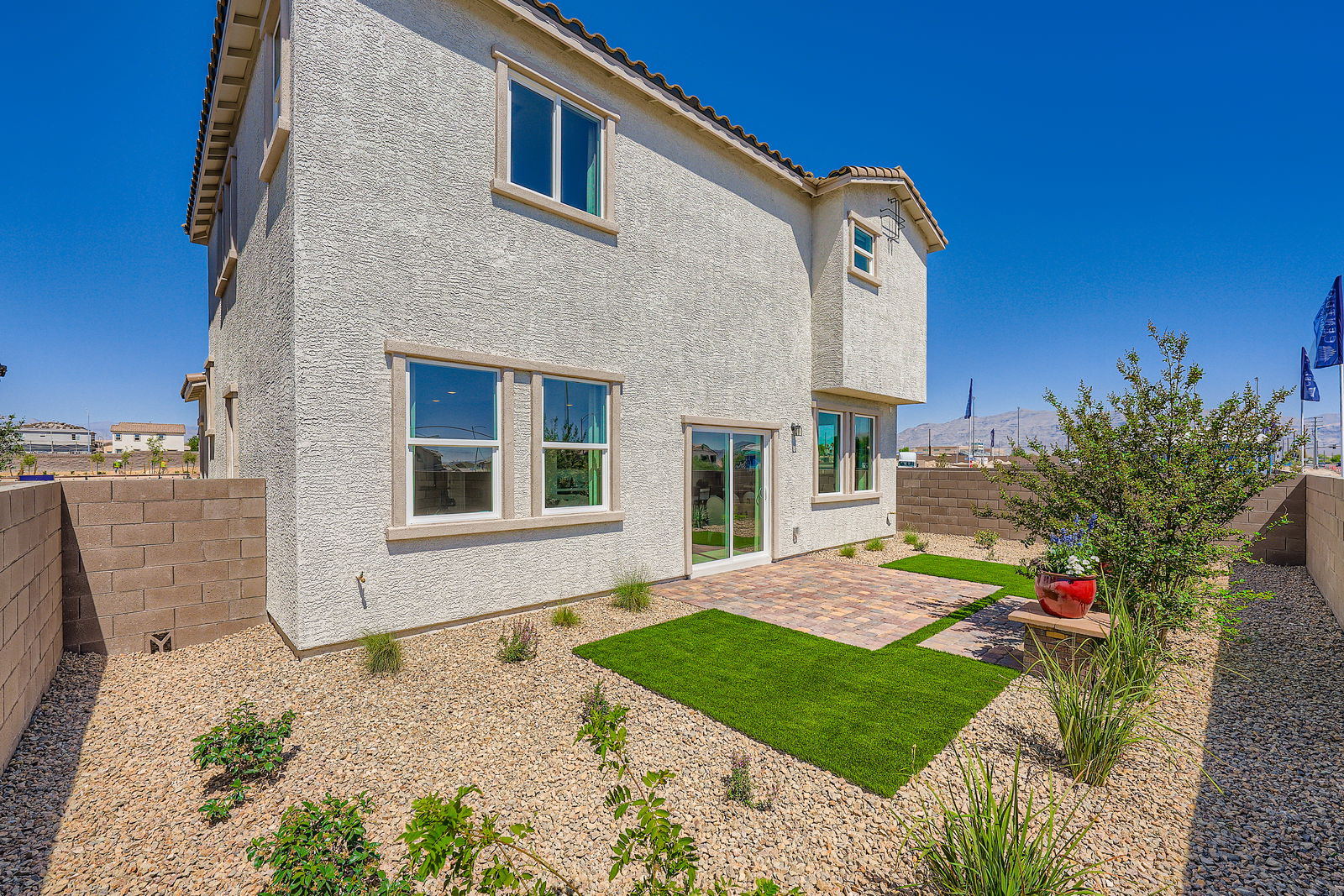 A house with a small garden.