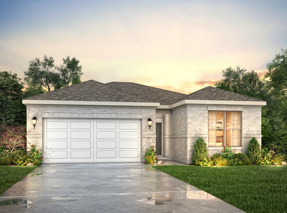 A house with a garage.