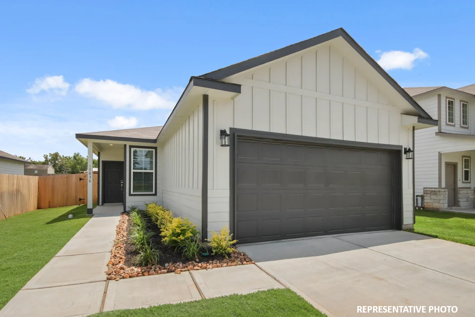 A house with a garage.
