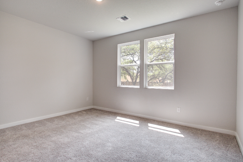 A room with windows.