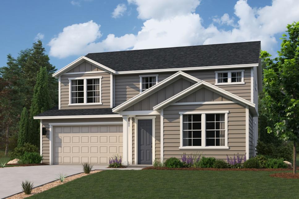 A house with a large front yard.