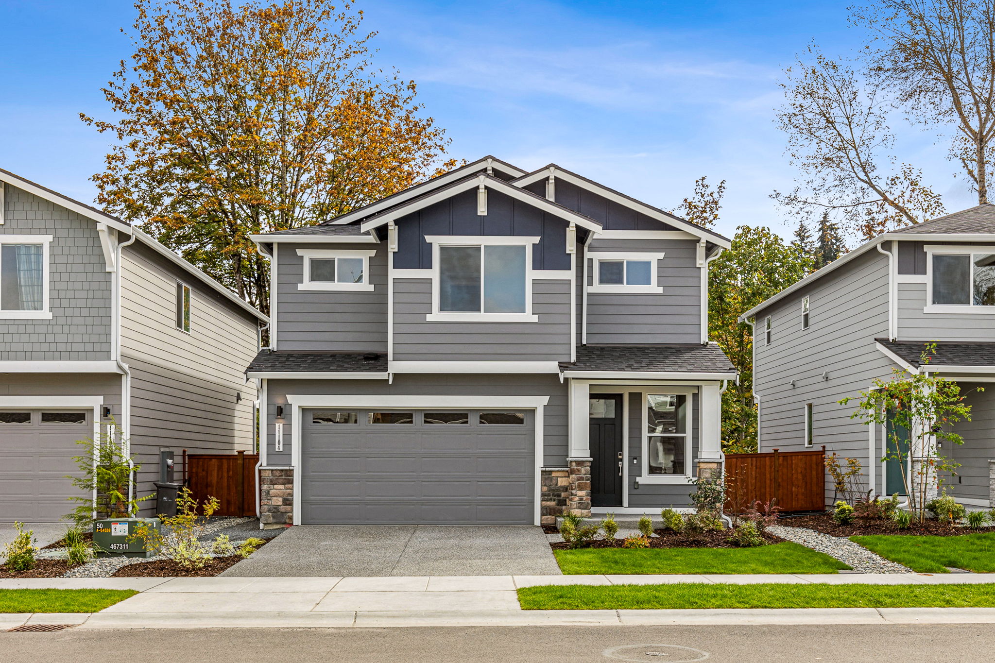 A house with a garage.