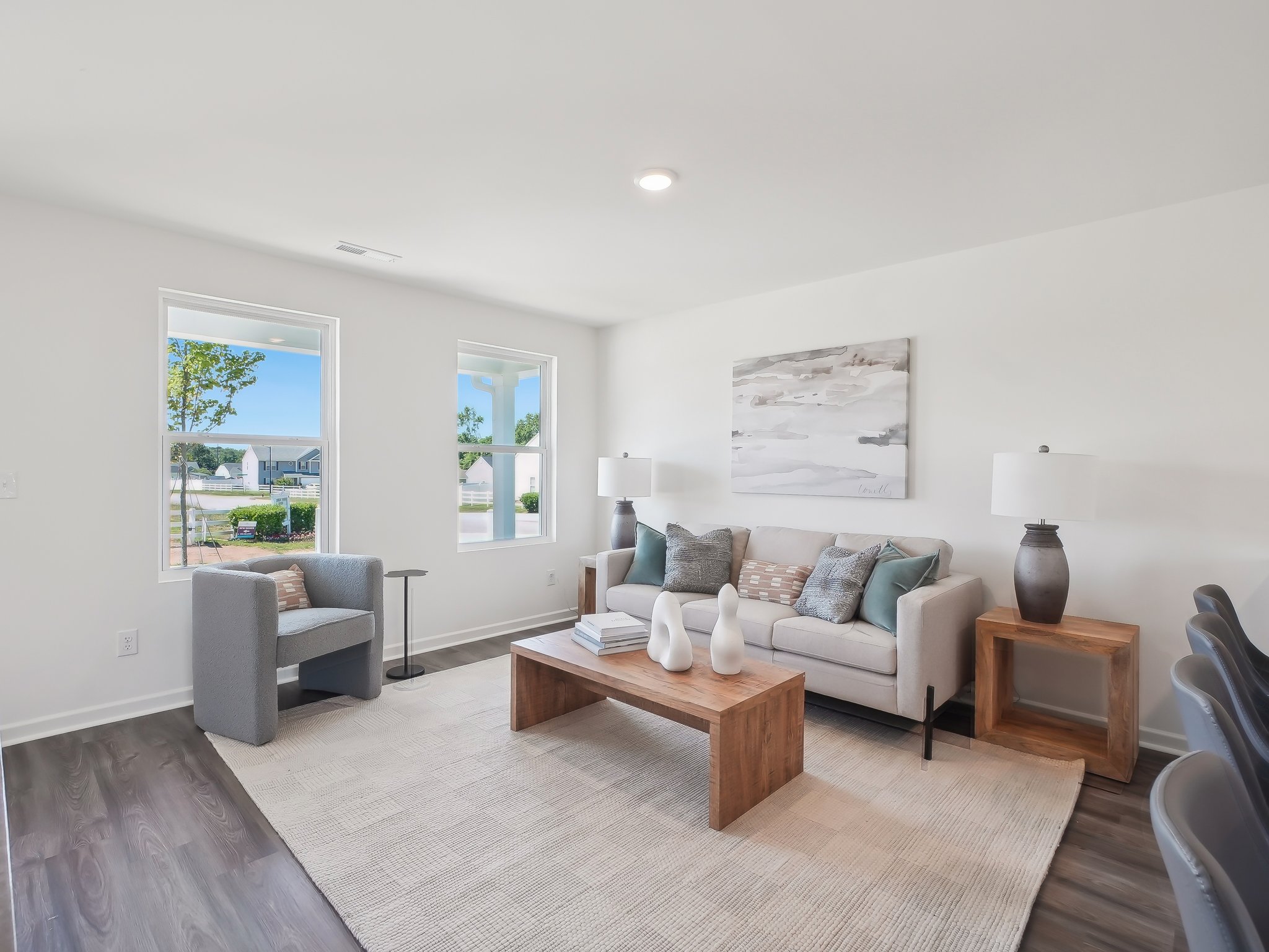 A living room with a couch and a coffee table.