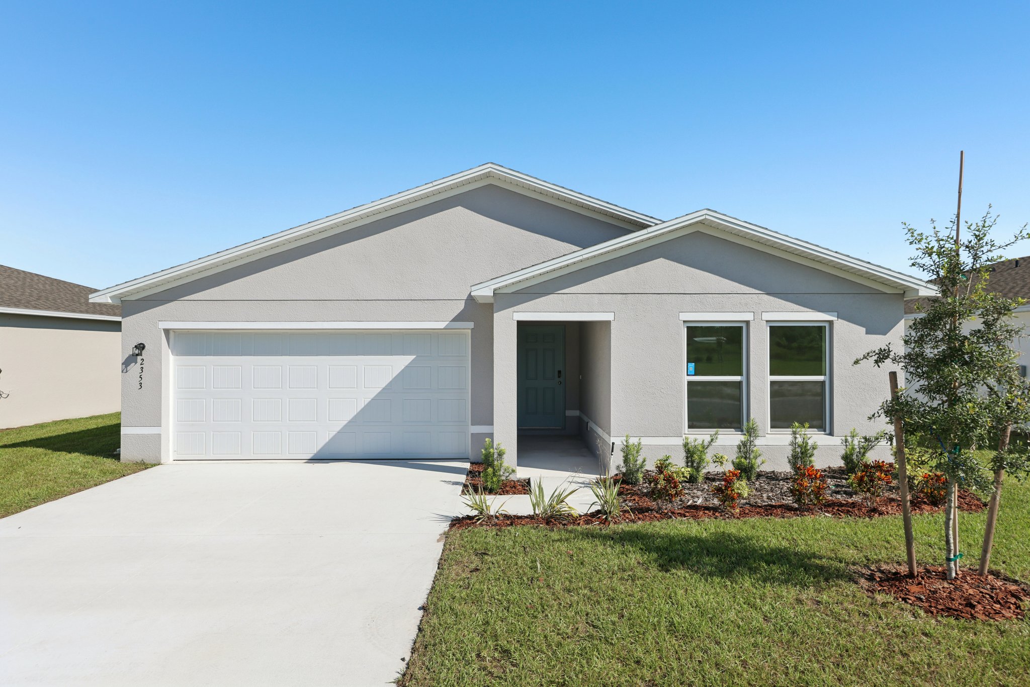 A house with a garage.