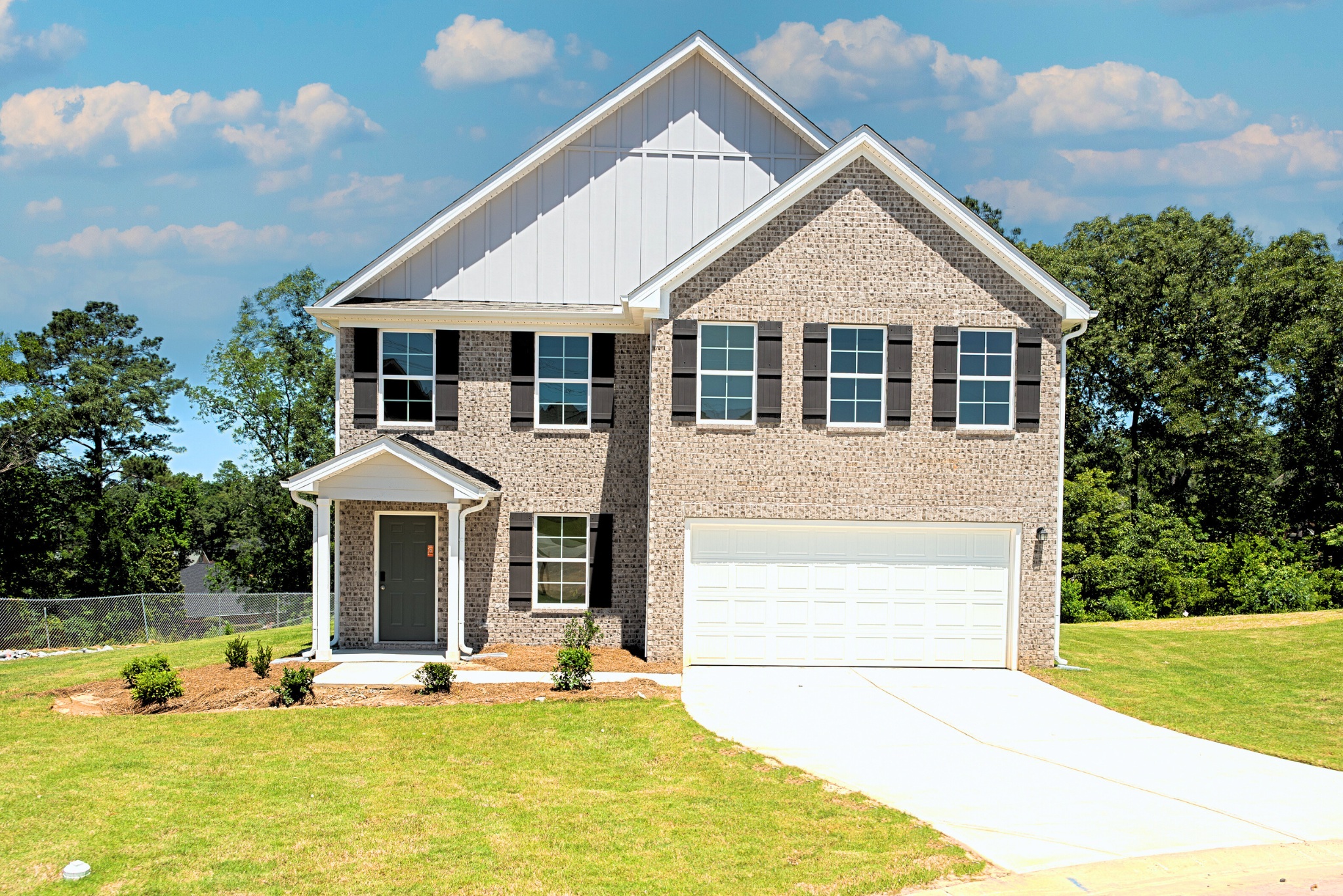 A house with a garage.