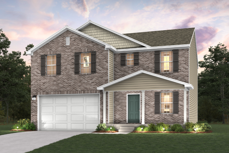 A house with a garage.